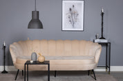 Calais 3-Sitssoffa Sammet, Beige