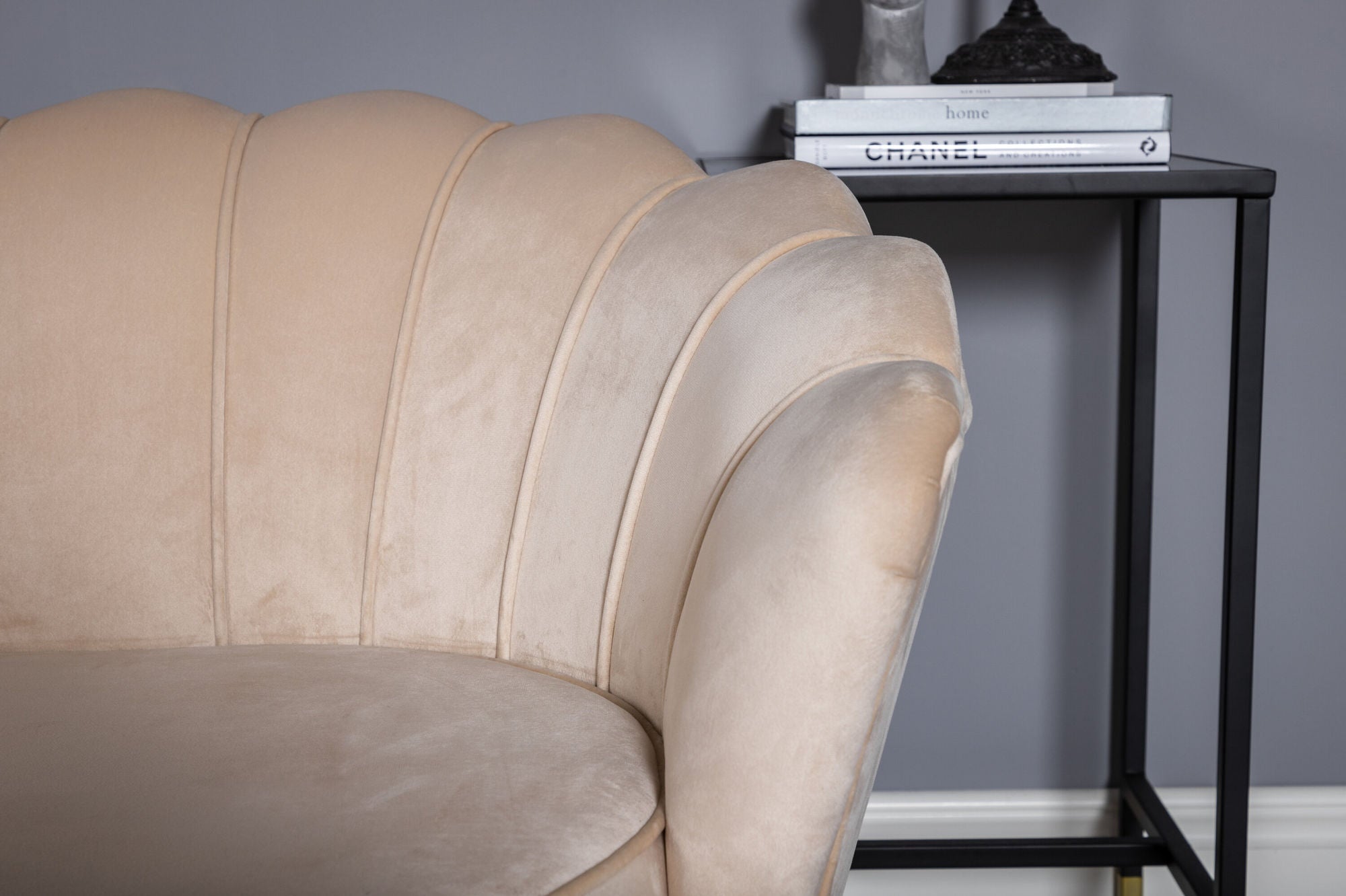 Calais 3-Sitssoffa Sammet, Beige