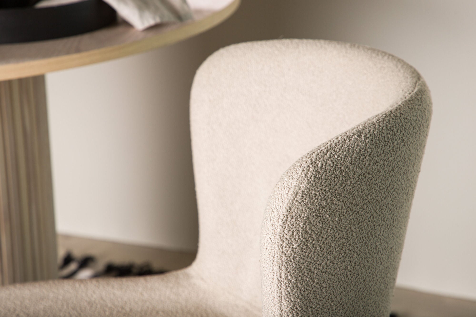 Modesto Matstol Bouclé, Beige 2-Pack