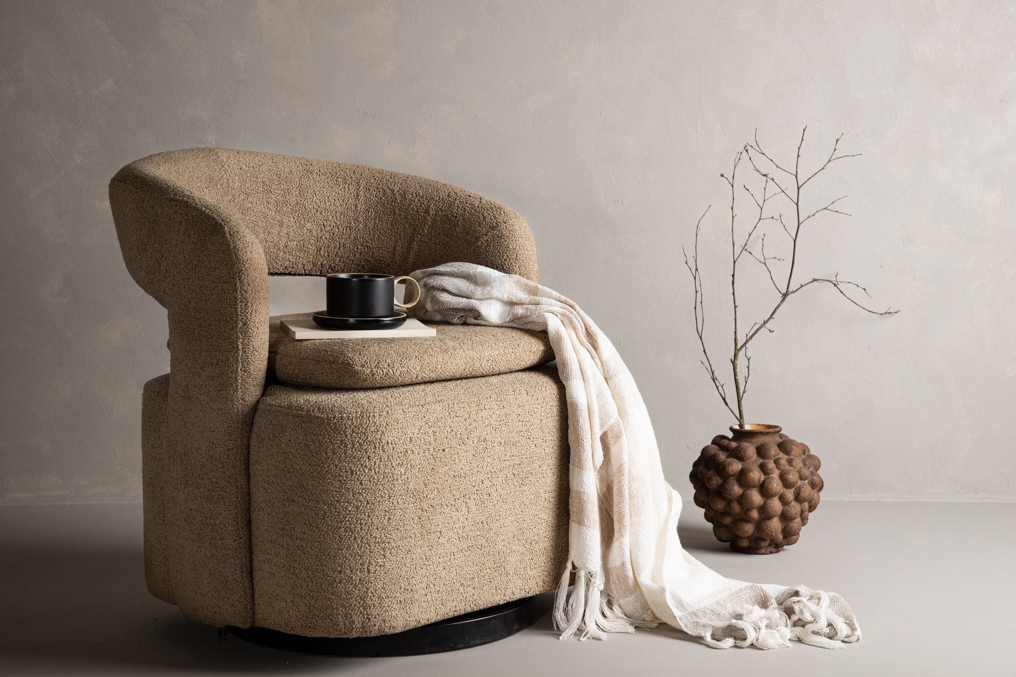 Laurel Fåtölj Bouclé, Beige