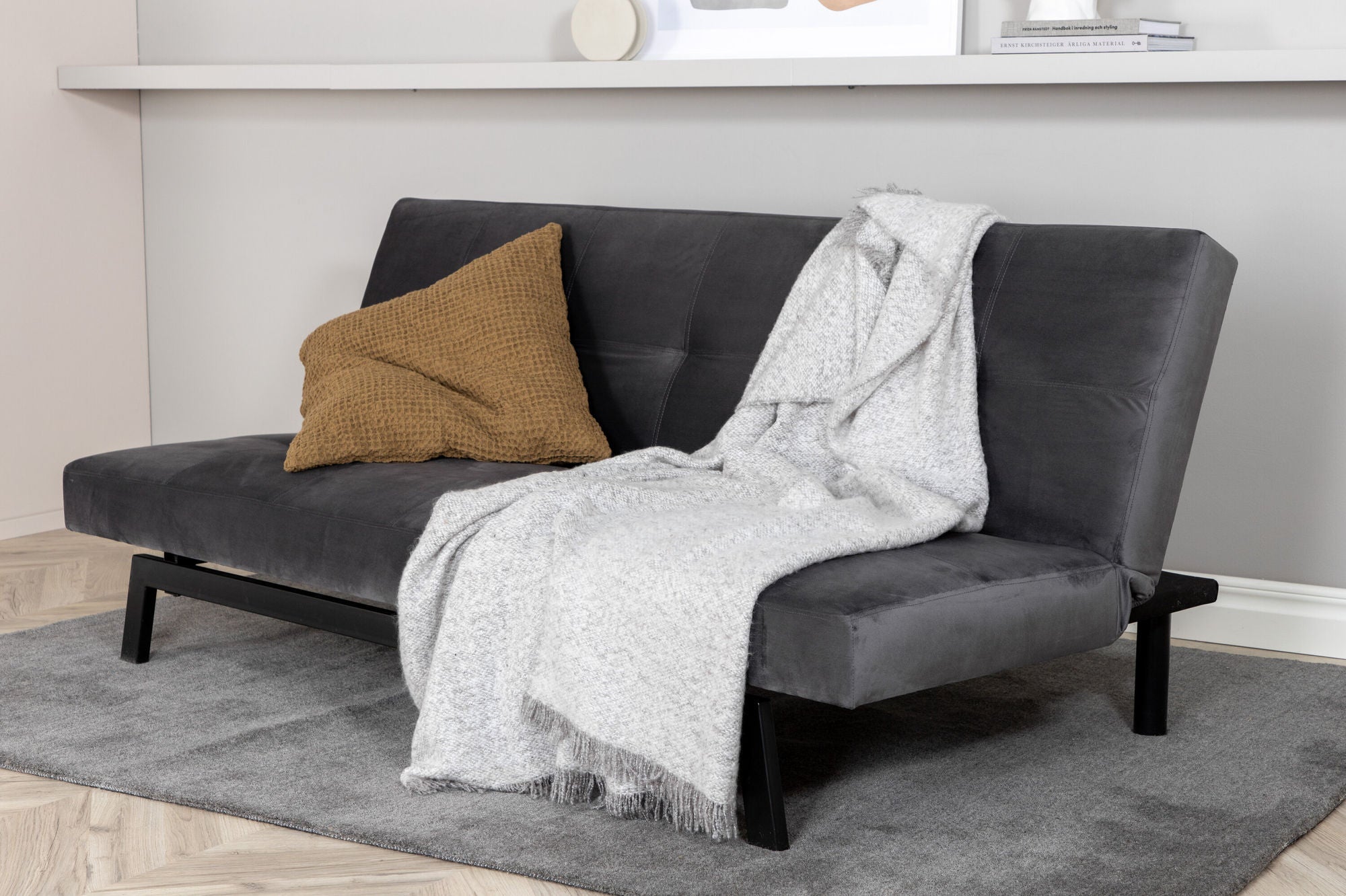 Bodil Bäddsoffa Sammet, Grå