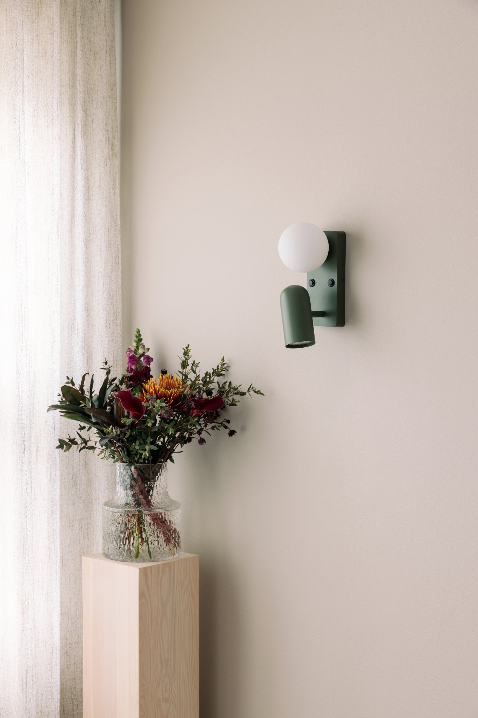 Vägglampa Doppio Grön