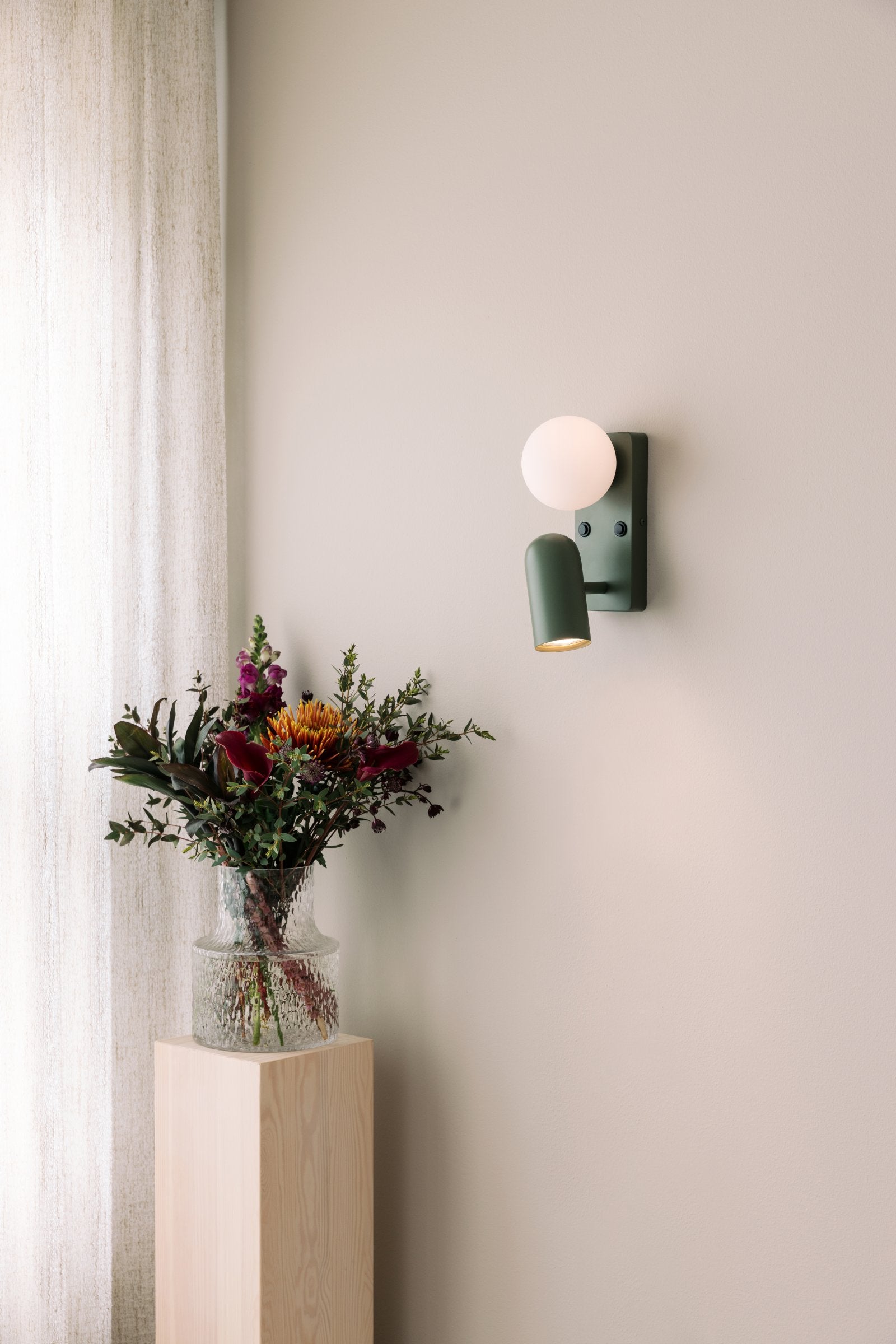 Vägglampa Doppio Grön