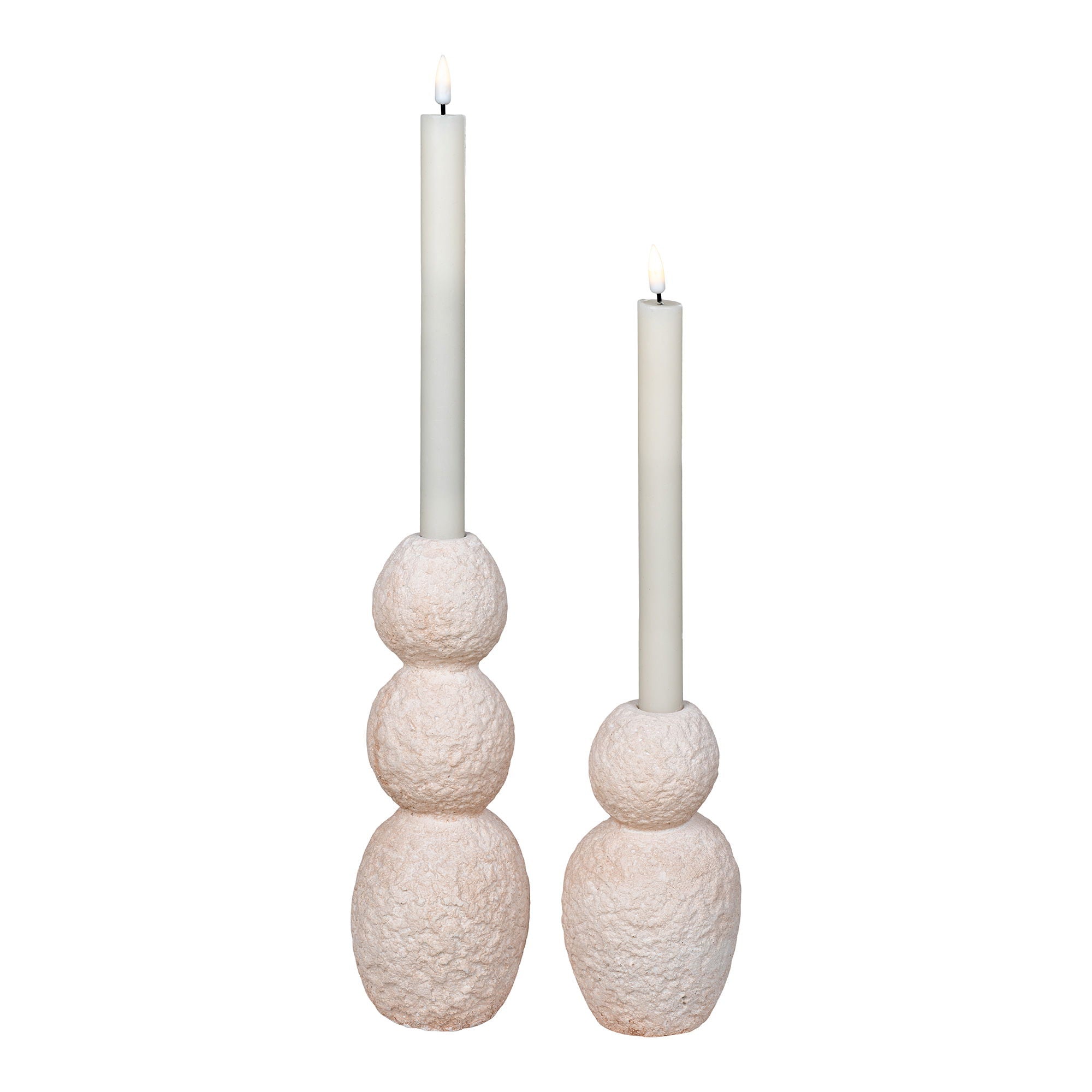 Ljusstake 2-Pack, Beige
