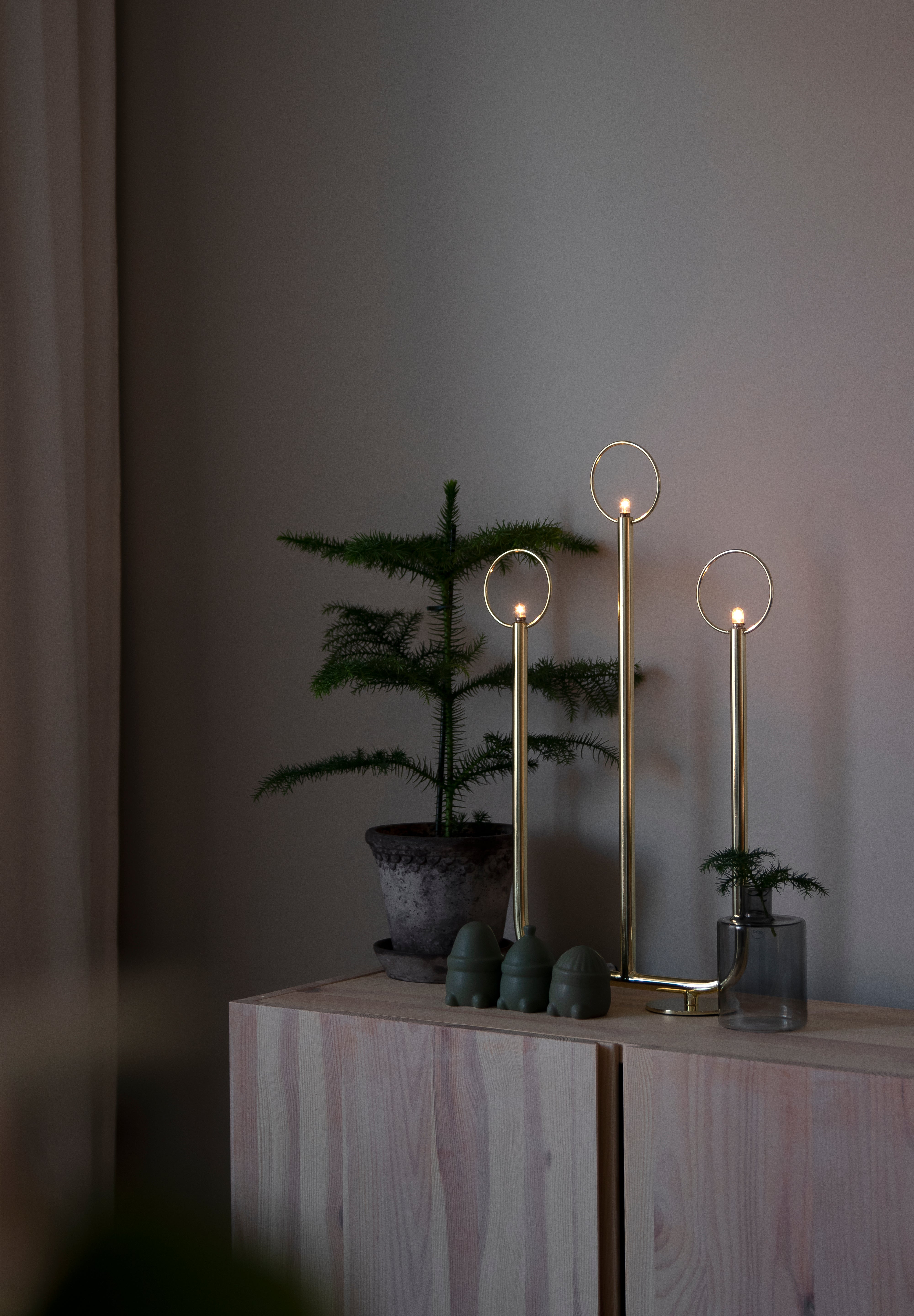 Adventsljusstake Natale 3 Mässing