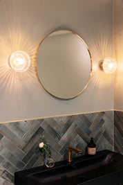 Vägglampa/Plafond Fungo 16 IP44 Klar/Borstad Mässing