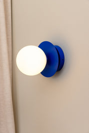 Vägglampa/Plafond Art Deco IP44 Blå/Vit
