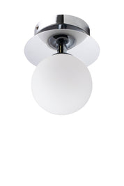 Vägglampa/Plafond Art Deco IP44 Krom/Vit