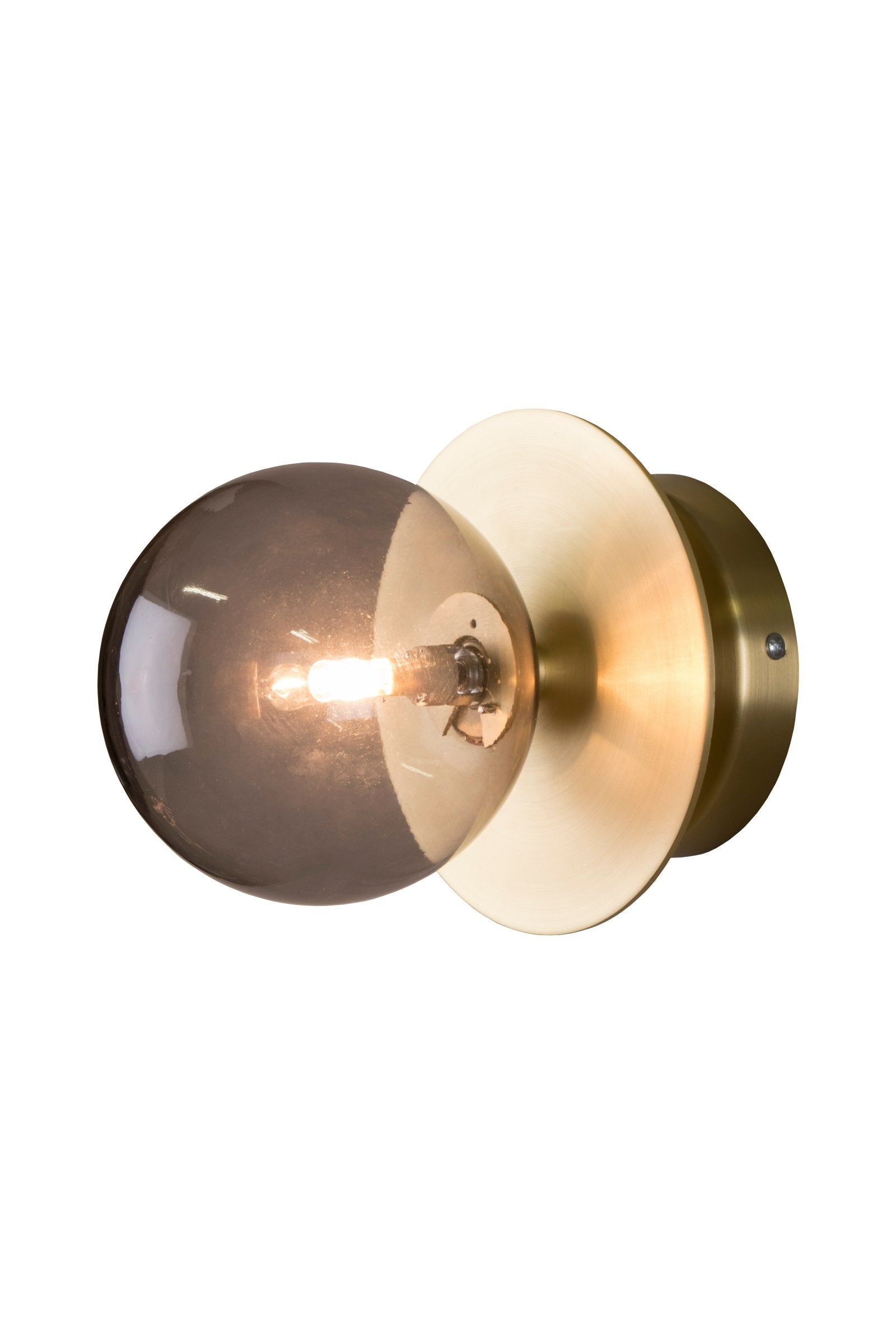 Vägglampa/Plafond Art Deco IP44 Borstad Mässing/Rök