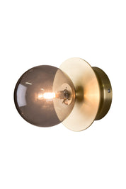 Vägglampa/Plafond Art Deco IP44 Borstad Mässing/Rök