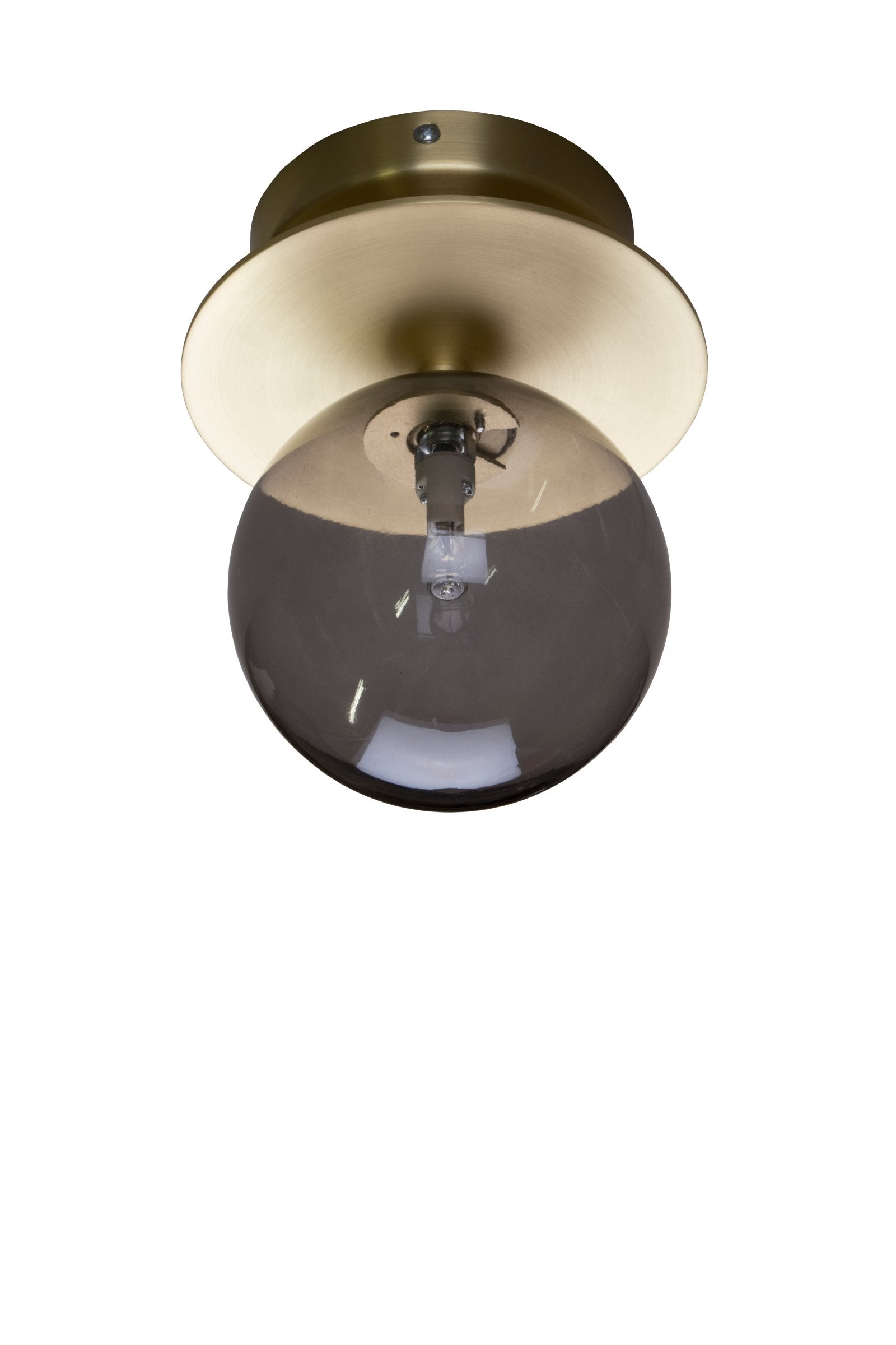 Vägglampa/Plafond Art Deco IP44 Borstad Mässing/Rök