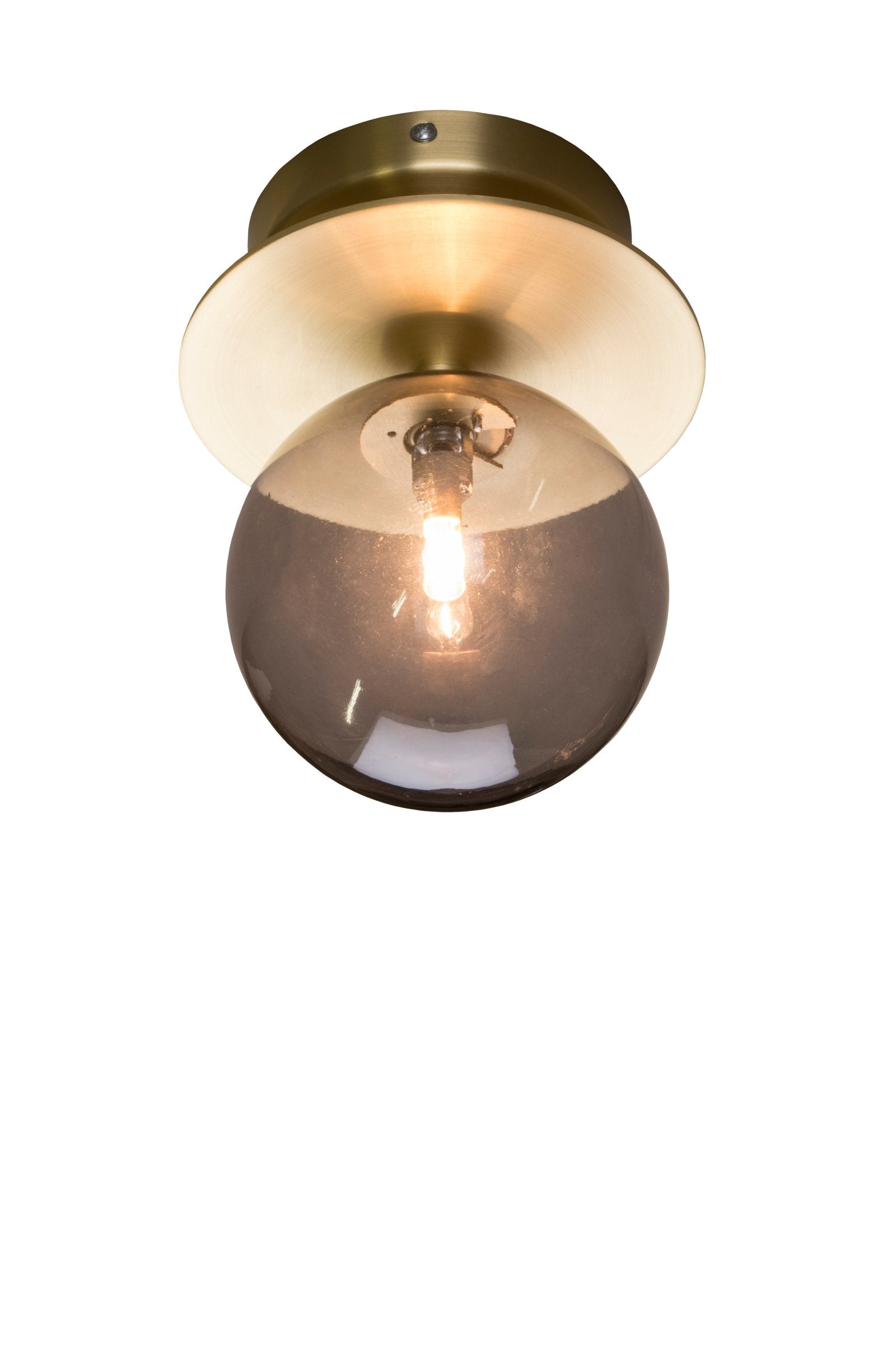 Vägglampa/Plafond Art Deco IP44 Borstad Mässing/Rök