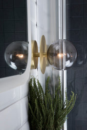Vägglampa/Plafond Art Deco IP44 Borstad Mässing/Rök