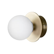 Vägglampa/Plafond Art Deco IP44 Borstad Mässing/Vit