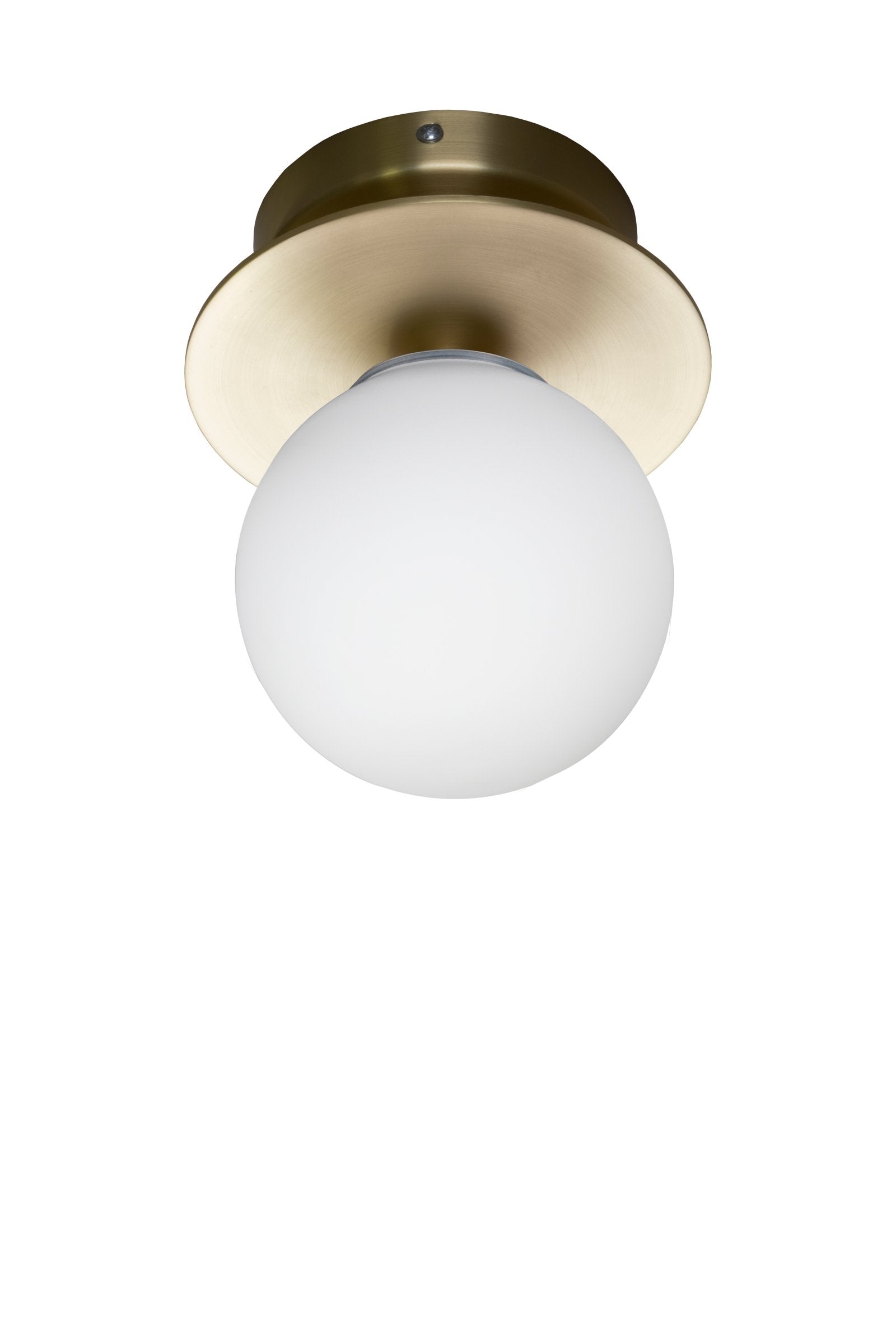 Vägglampa/Plafond Art Deco IP44 Borstad Mässing/Vit