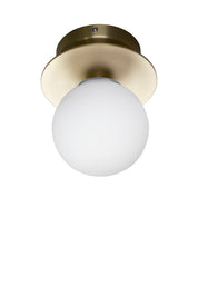 Vägglampa/Plafond Art Deco IP44 Borstad Mässing/Vit