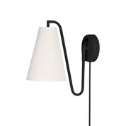 Vägglampa Lou Bouclé Vit/Svart
