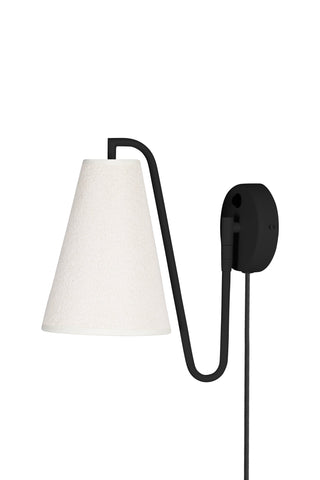 Vägglampa Lou Bouclé Vit/Svart