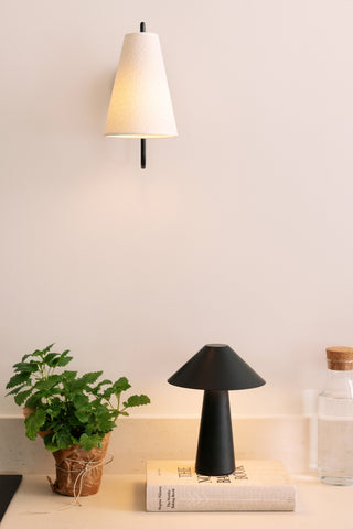 Vägglampa Lou Bouclé Vit/Svart