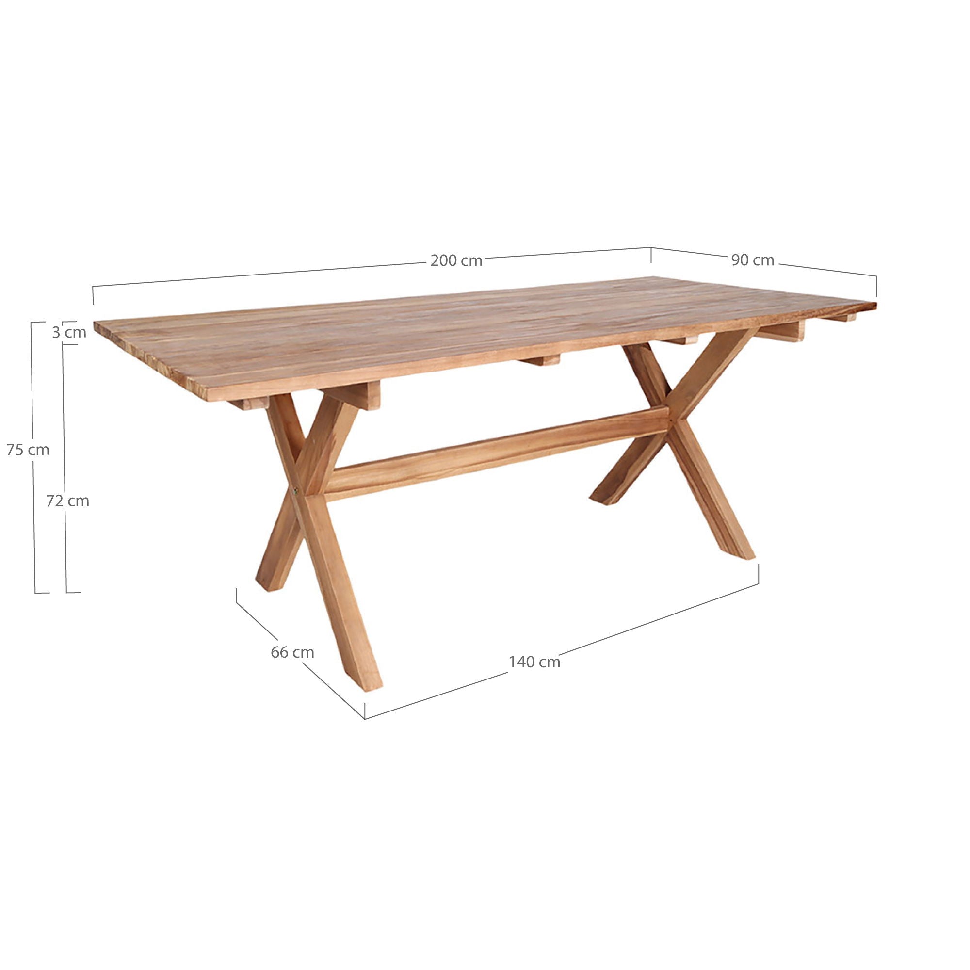 Murcia Trädgårdsbord 200x90, Natur
