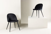 Vinga Matstol Sammet Svart, 2-Pack
