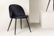 Vinga Matstol Sammet Svart, 2-Pack