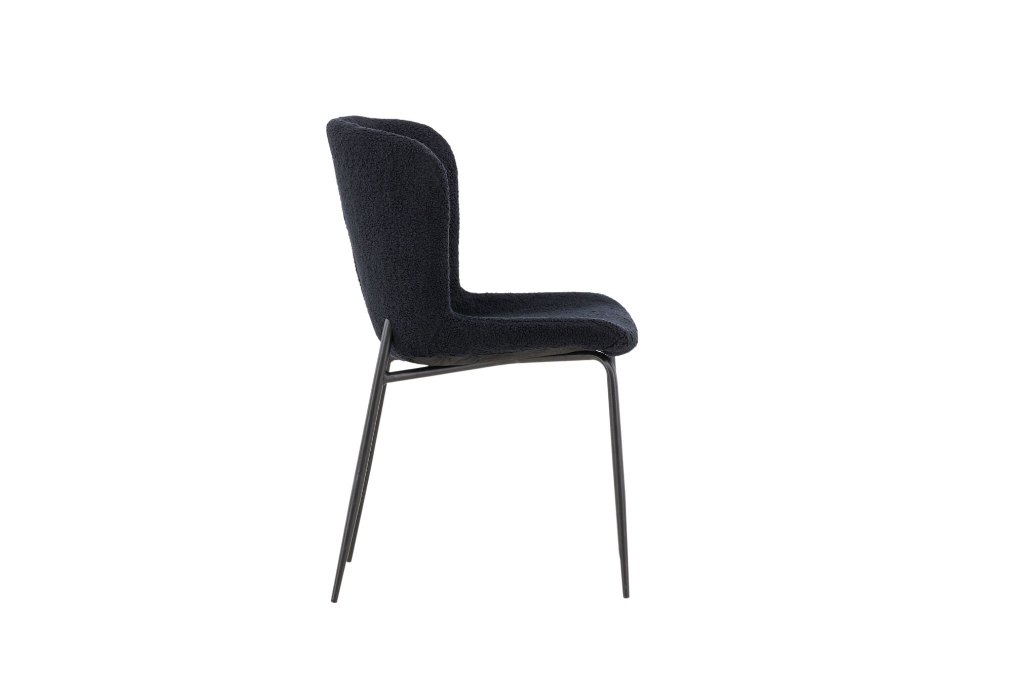 Modesto Matstol Bouclé, Svart 2-Pack