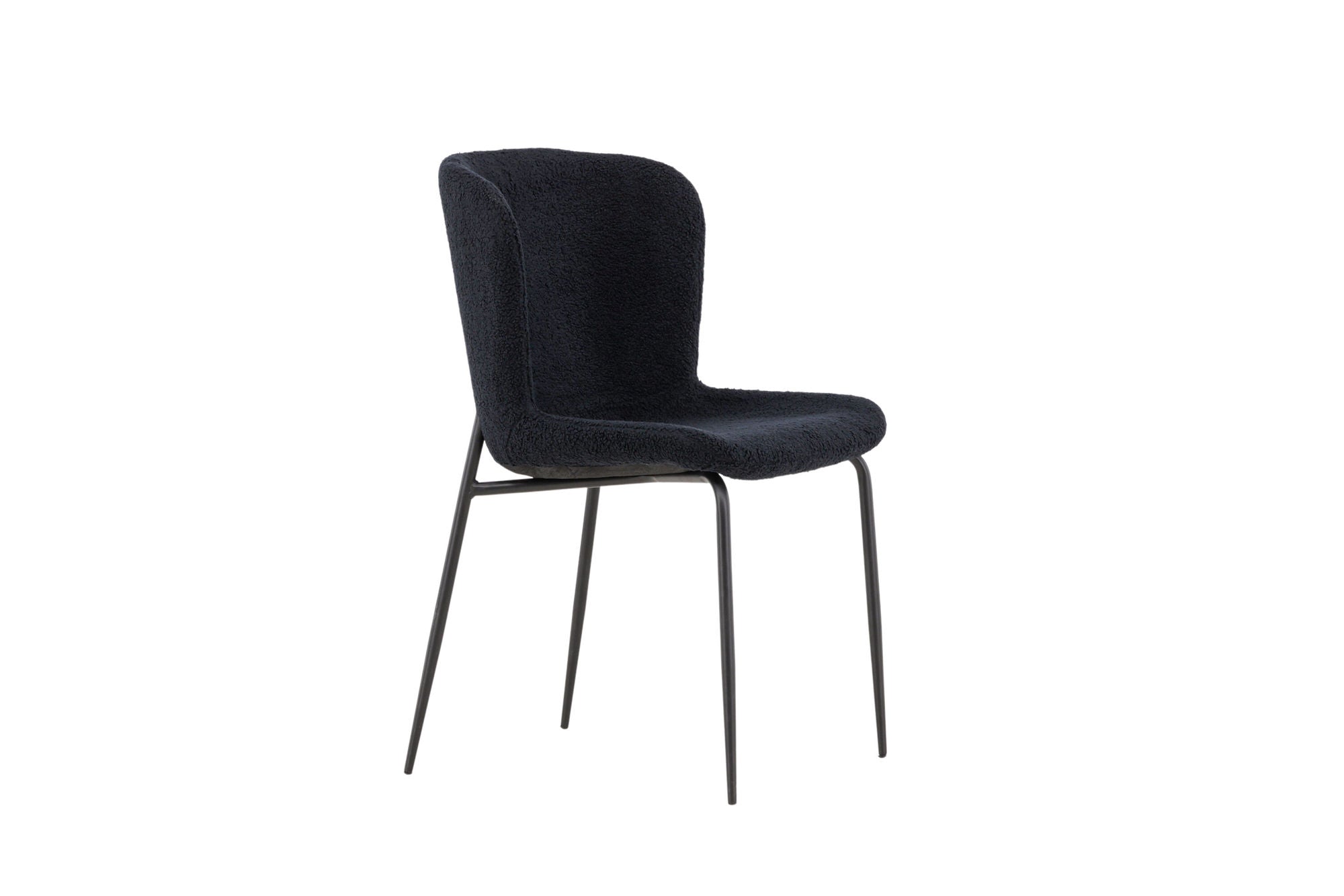 Modesto Matstol Bouclé, Svart 2-Pack