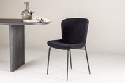 Modesto Matstol Bouclé, Svart 2-Pack