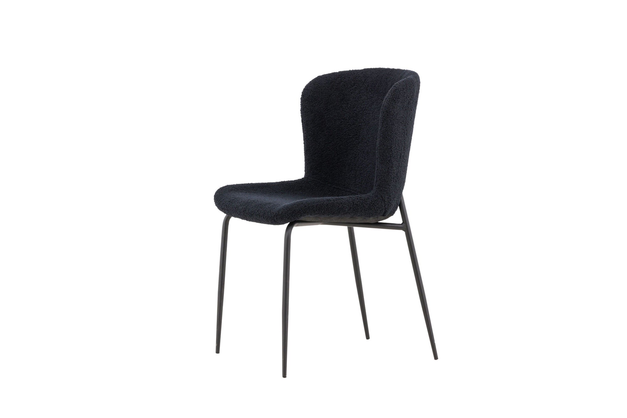 Modesto Matstol Bouclé, Svart 2-Pack