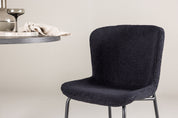 Modesto Matstol Bouclé, Svart 2-Pack