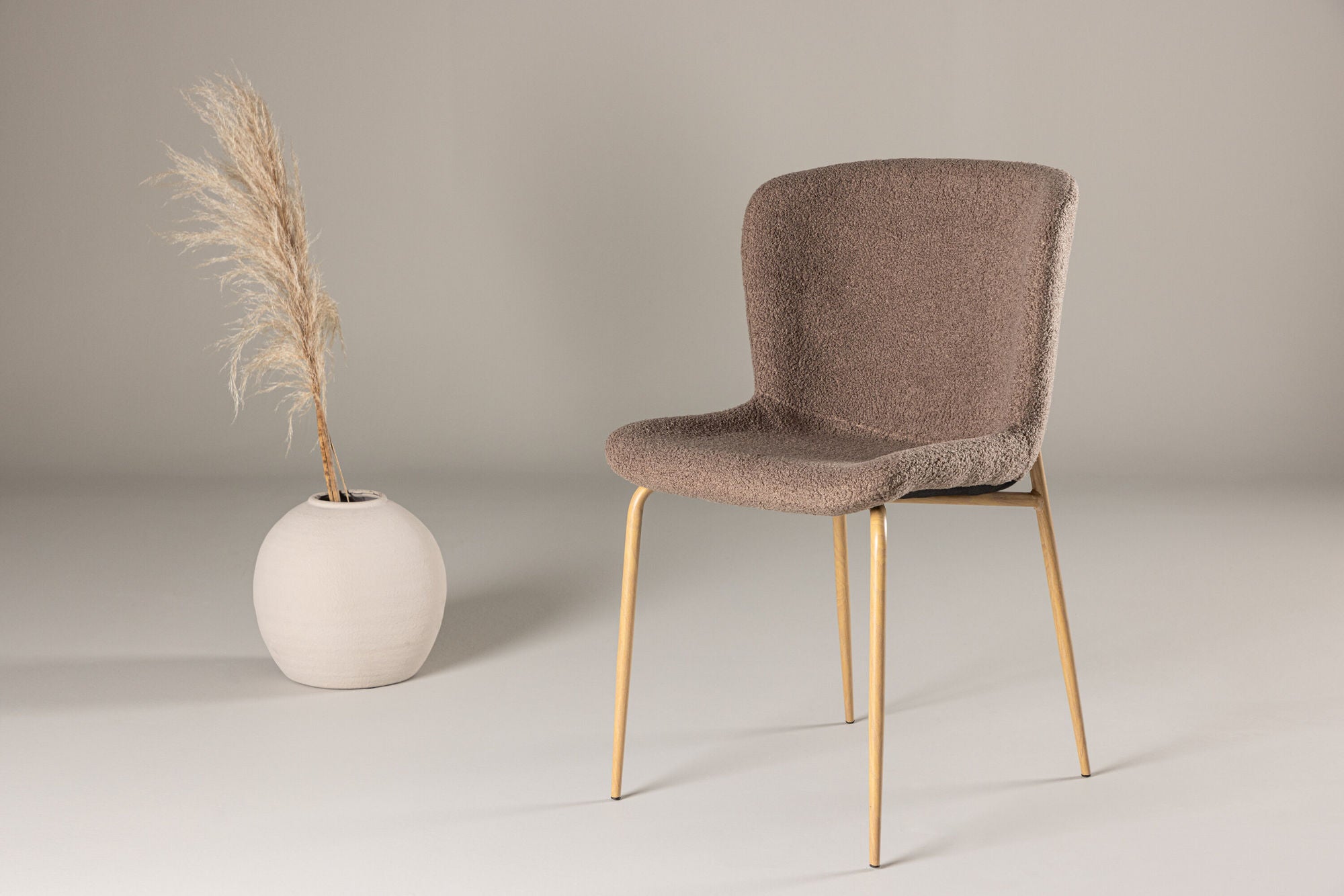 Modesto Matstol Bouclé, Mocca 2-Pack