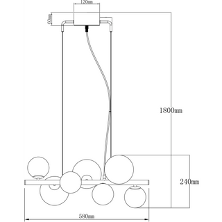 MOLEKYL taklampa L58, svart/rök