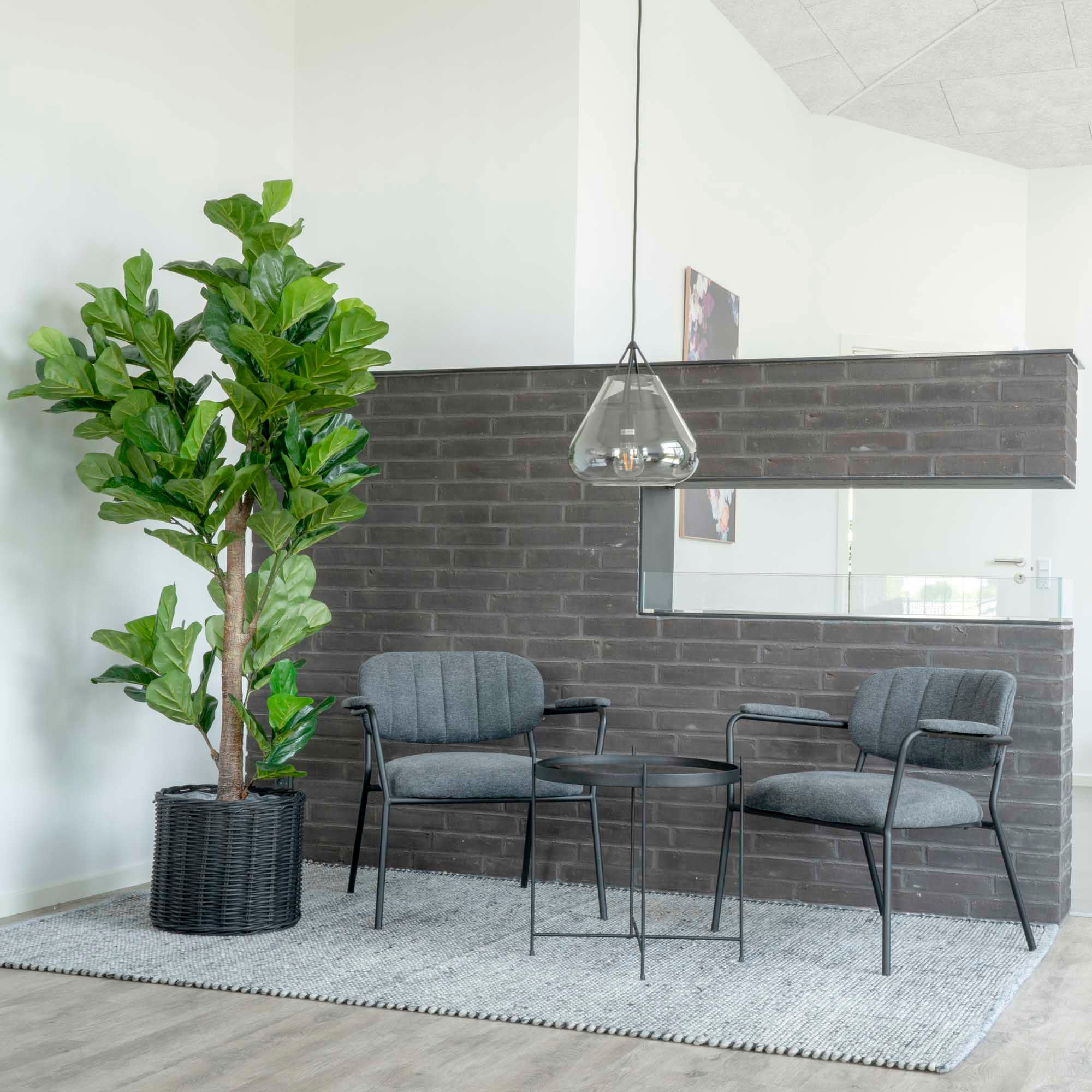 Konstväxt Fikus lyrata H190cm, Grön