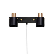 Vägglampa Clark 2 Svart/Borstad Mässing