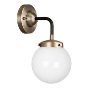 Vägglampa Alley 1 IP44 Antikmässing/Vit