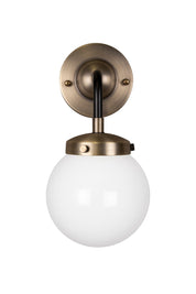 Vägglampa Alley 1 IP44 Antikmässing/Vit