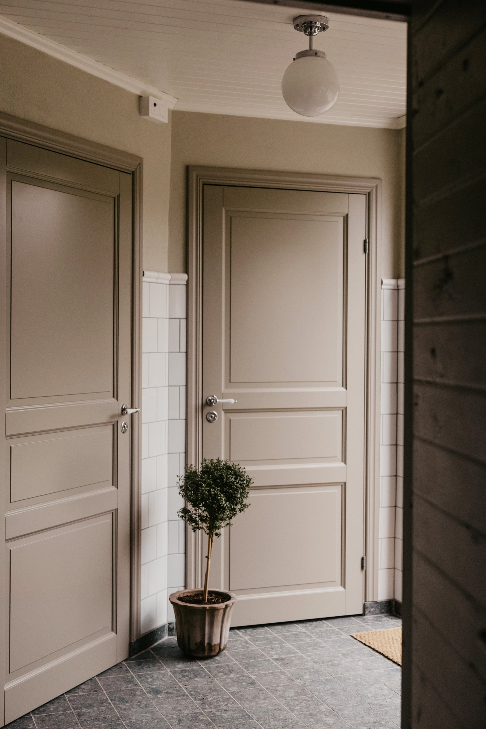 Plafond Alley IP44 Krom/Vit