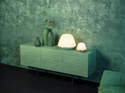 Bordslampa Bloom Ø20 satin silver/opal glas