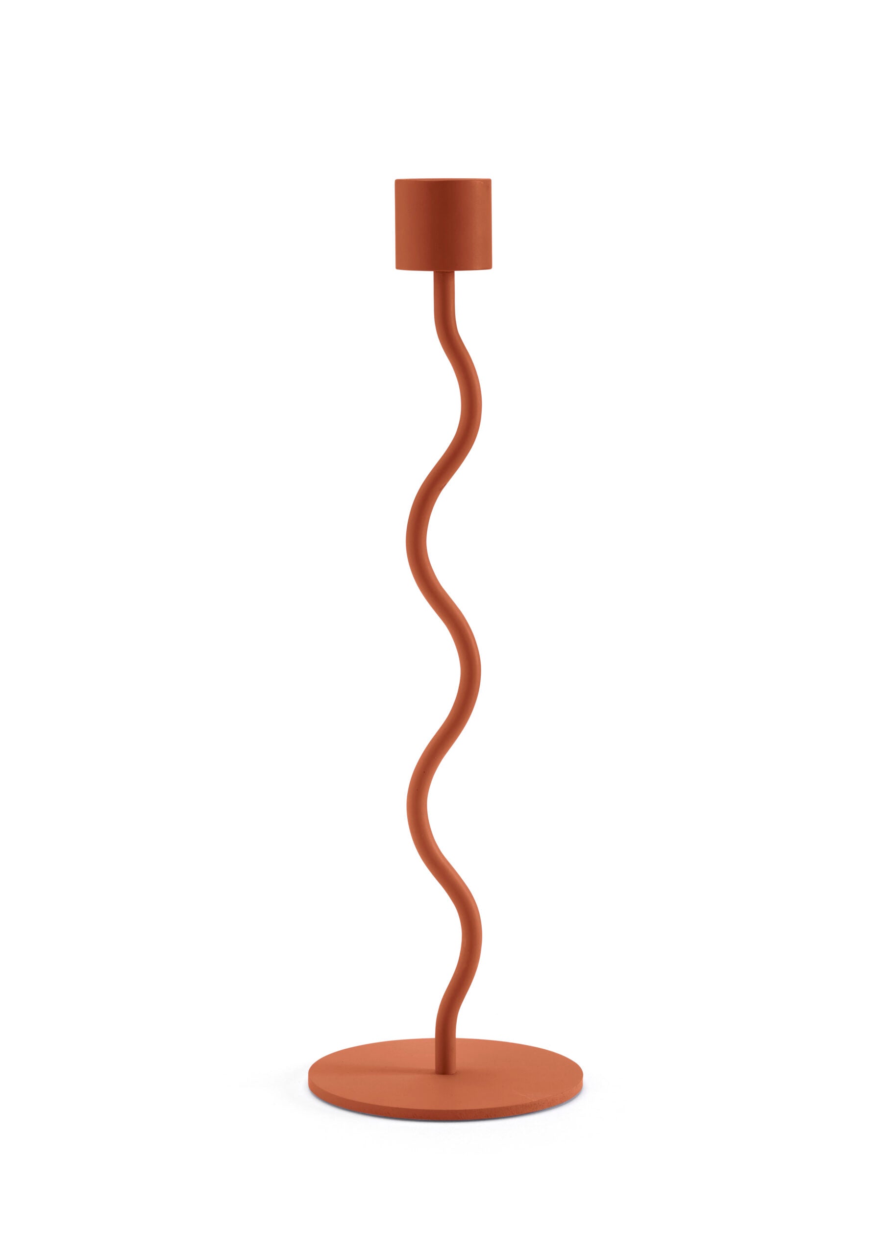 Curved Ljusstake 26cm, Brick Red