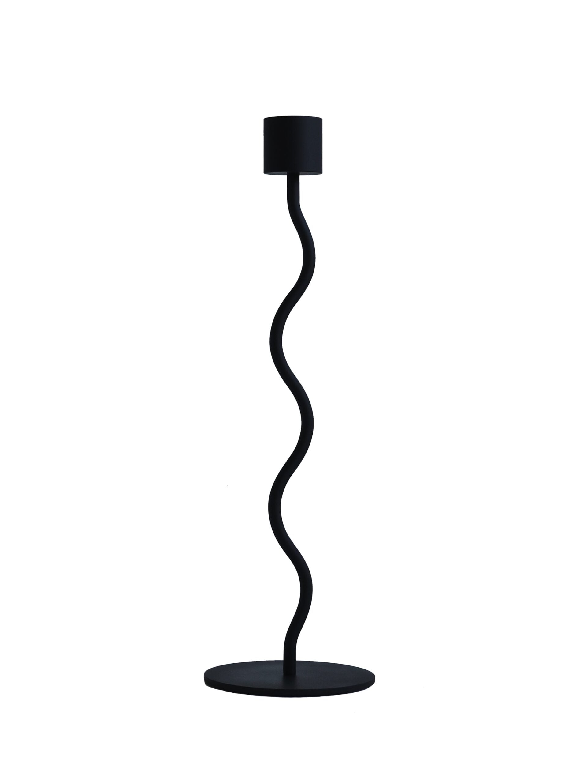 Curved Ljusstake 23cm, Svart