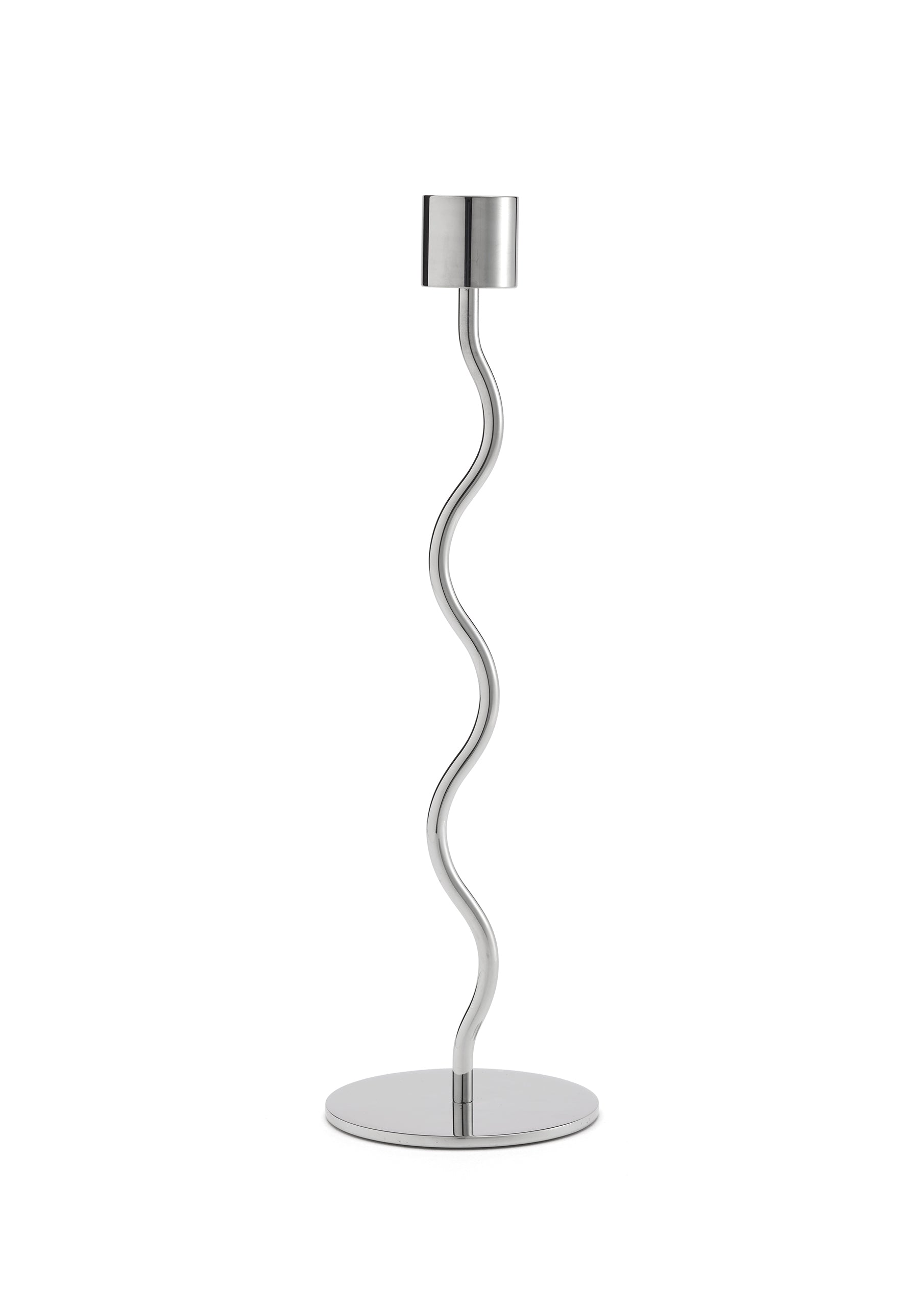 Curved Ljusstake 23cm, Stål