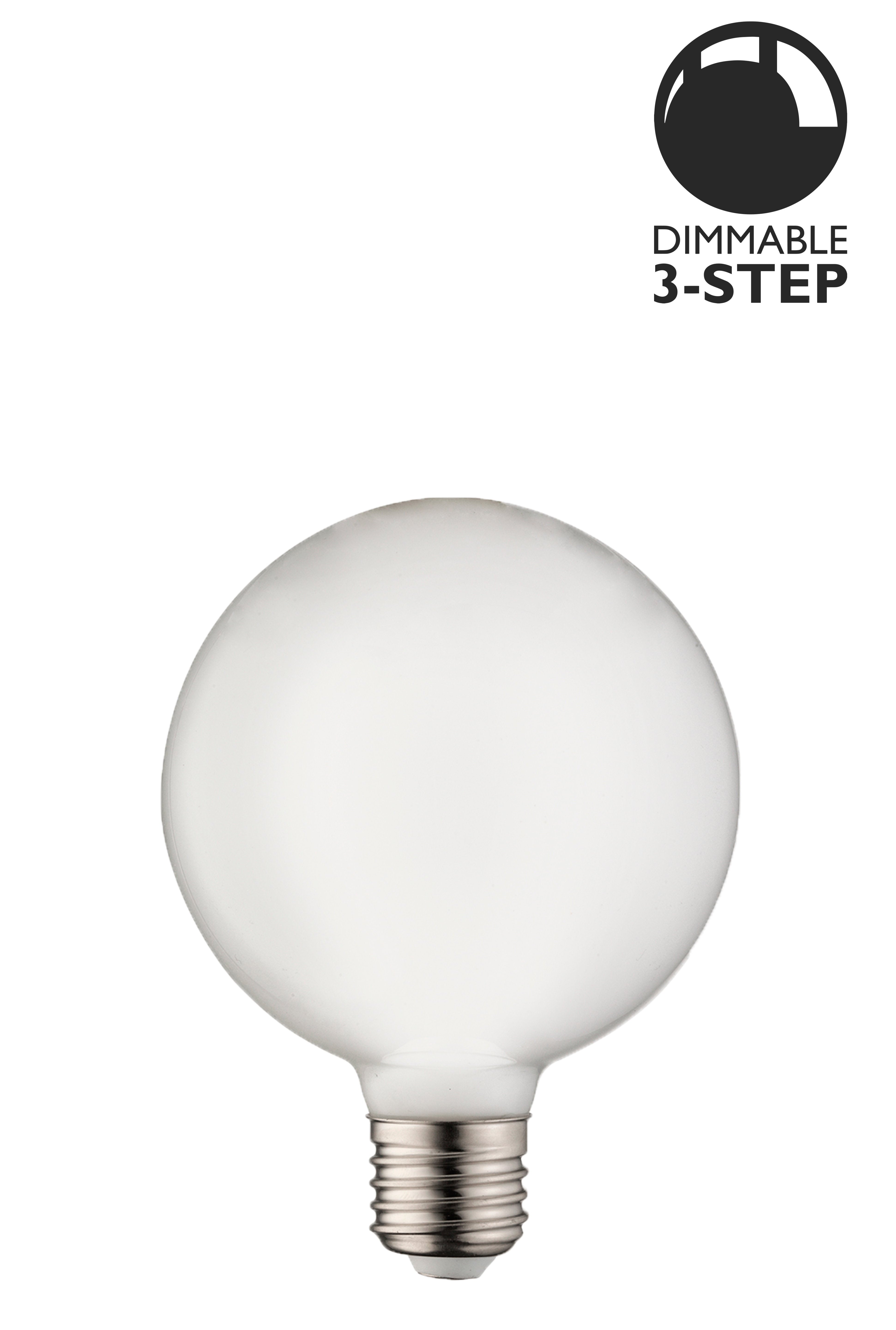 Ljuskälla E27 LED 3-steg Dimbar Glob 100 mm Opal 0,4-7W