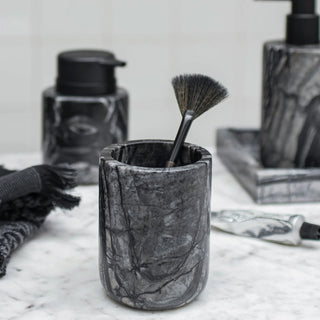 MARBLE Tandborstmugg, Svart/grå