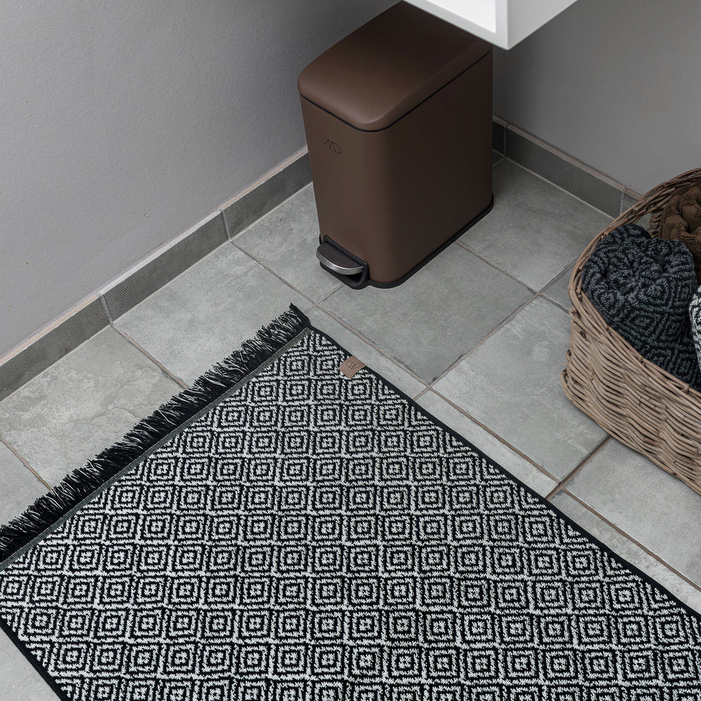 MOROCCO Badrumsmatta 50x80, Svart/vit