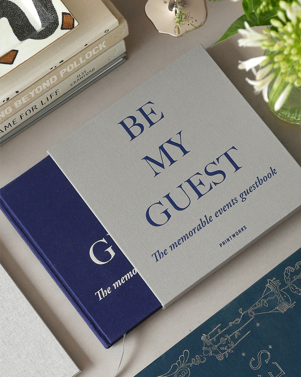Guest Book - Grey/Navy