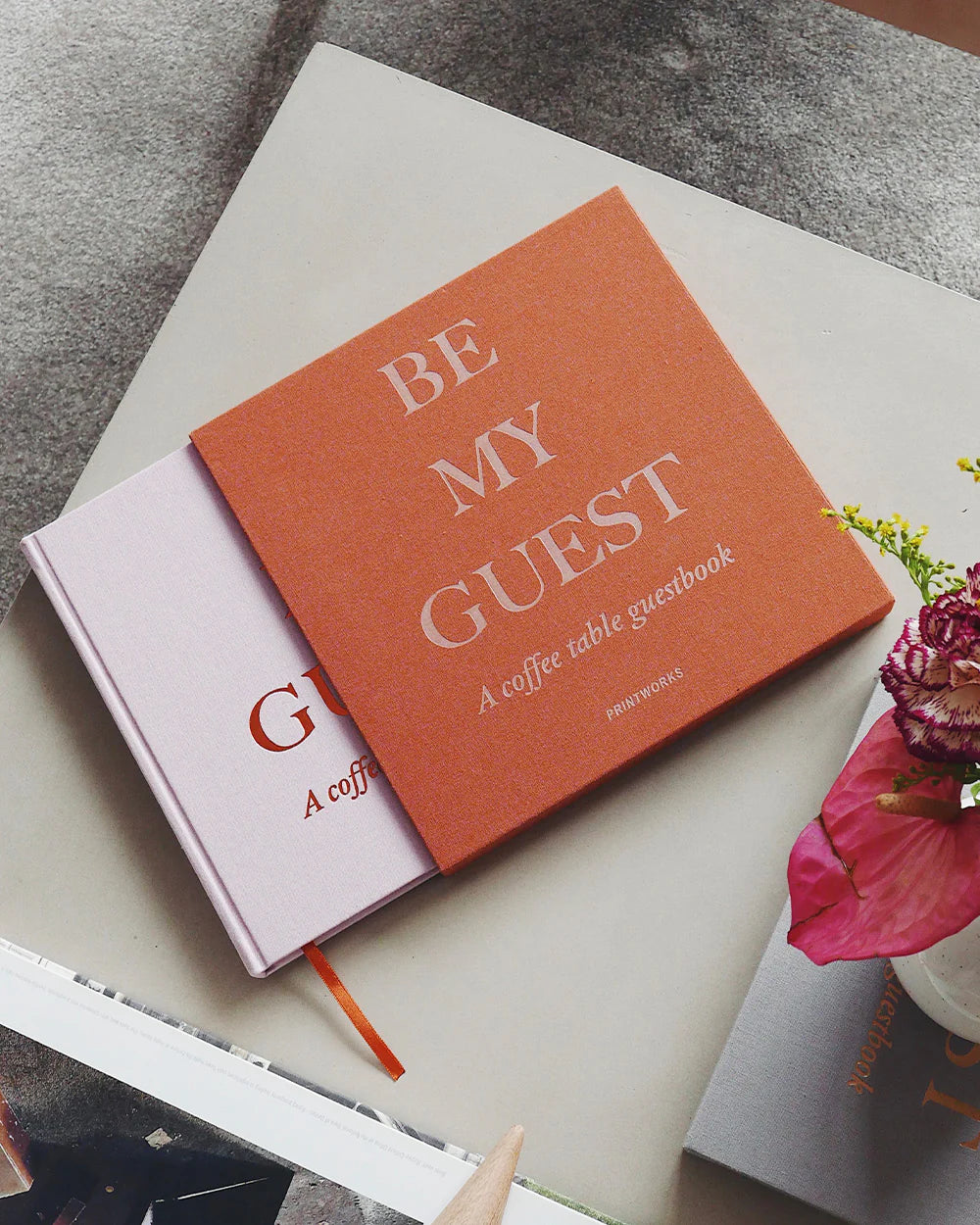 Guest Book - Rust/Pink