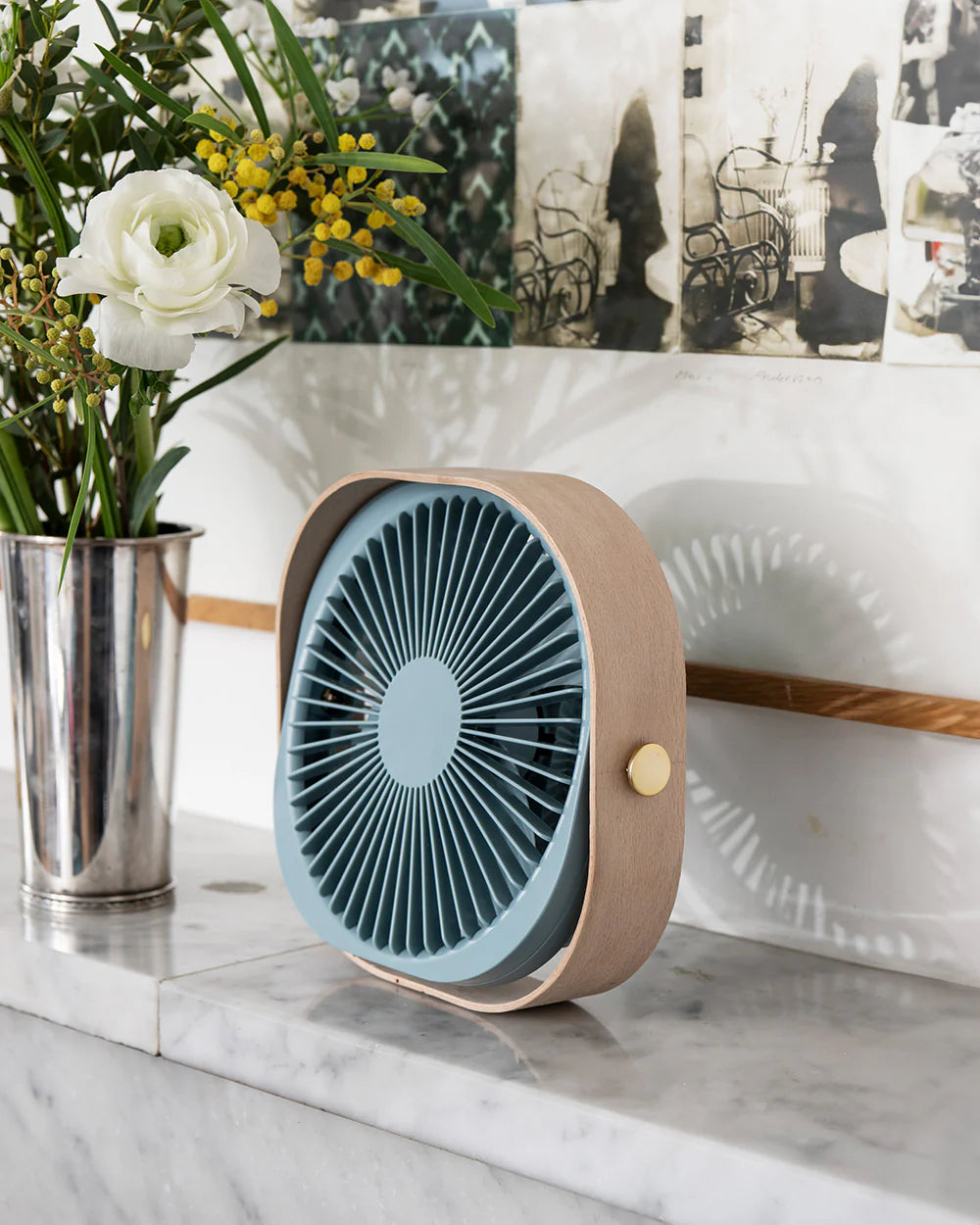 Table fan - Fantastic Wood, Dusty Blue