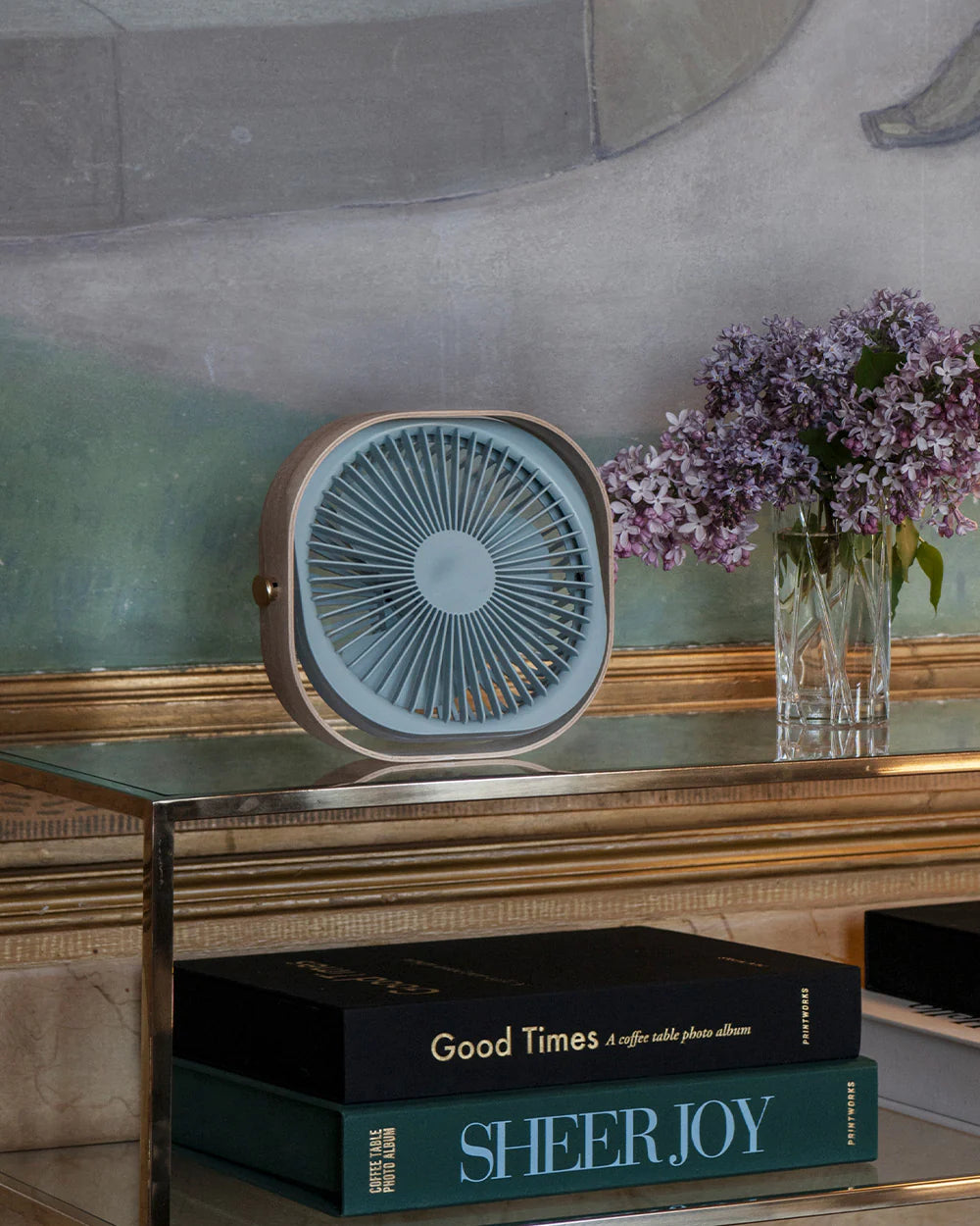 Table fan - Fantastic Wood, Dusty Blue