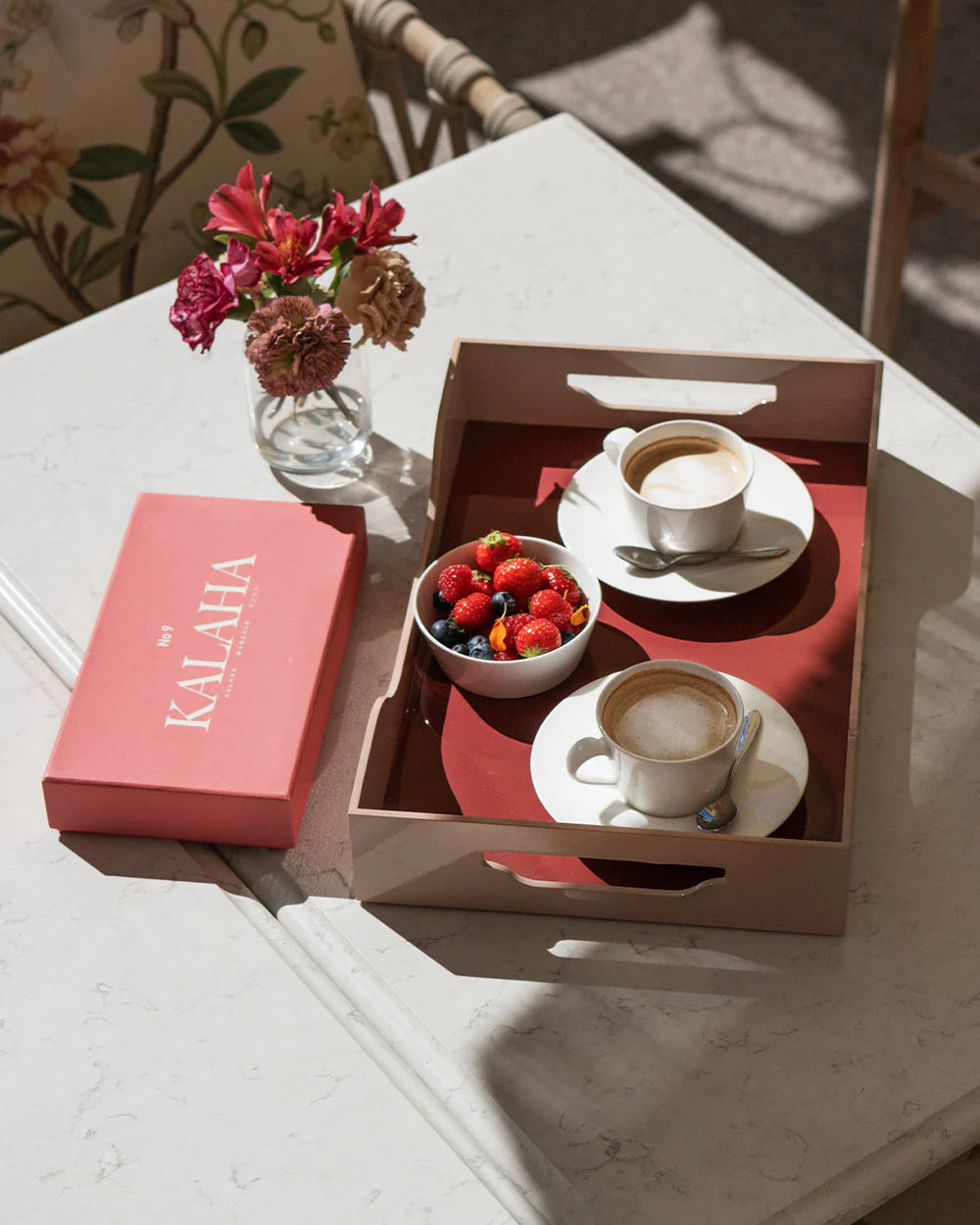 Lacquered Tray - Swell, Maroon/Pink L